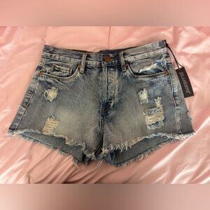 NWT Blank NYC Blue Distressed Jean Shorts